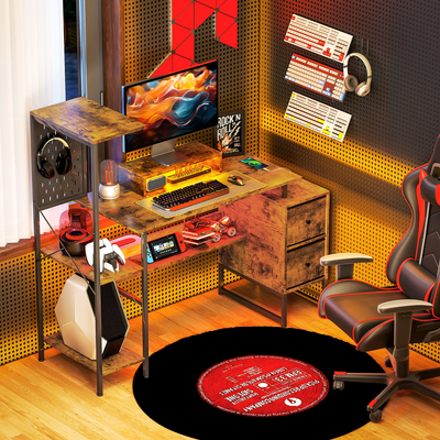 Gaming computer desk Homcom 56 Inch Gaming Desk with Power Outlets