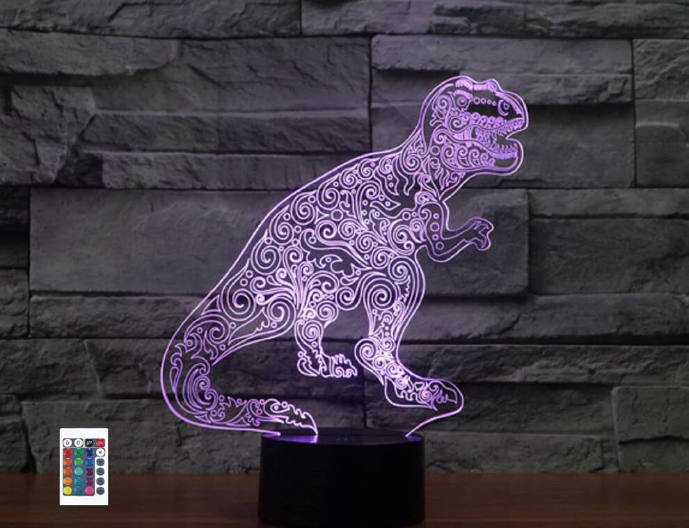 3D Dinosaur Remote Control 16 Color Lights