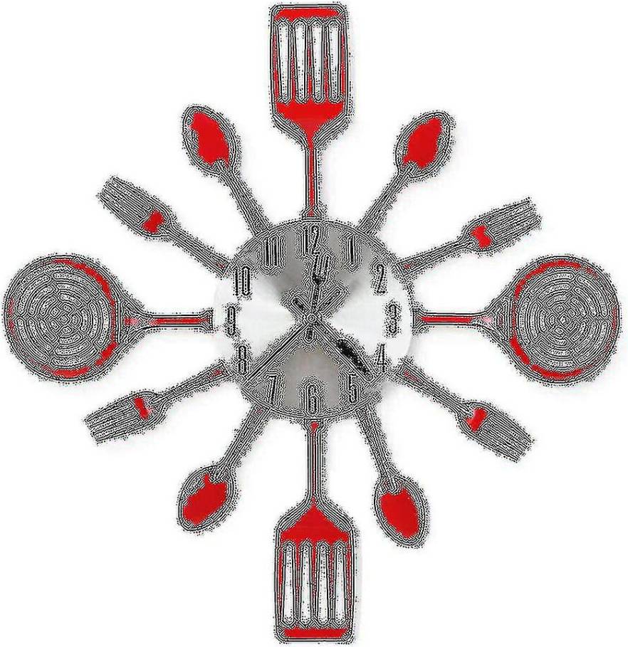 Kitchen clocks 16 Inch Large Kitchen Clocks With Spoons And Forks Wall Clock
