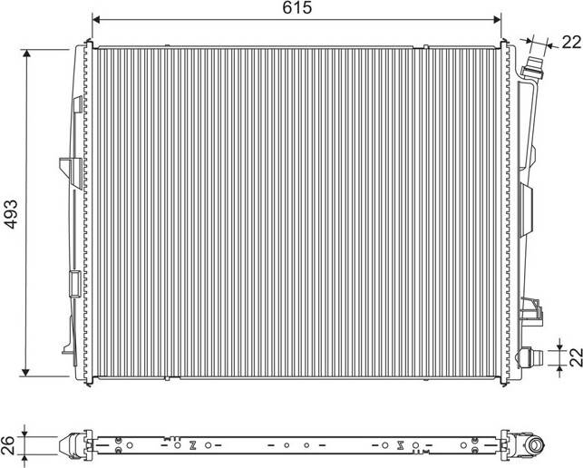 Valeo Engine Radiator Aluminium Without Coolant