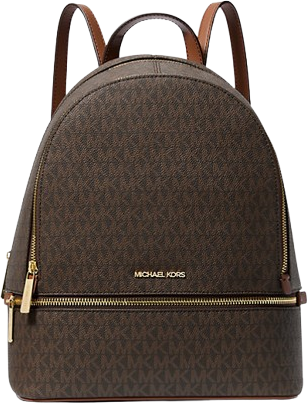 Michael Kors MK Rhea Medium Signature Logo Backpack - Brown