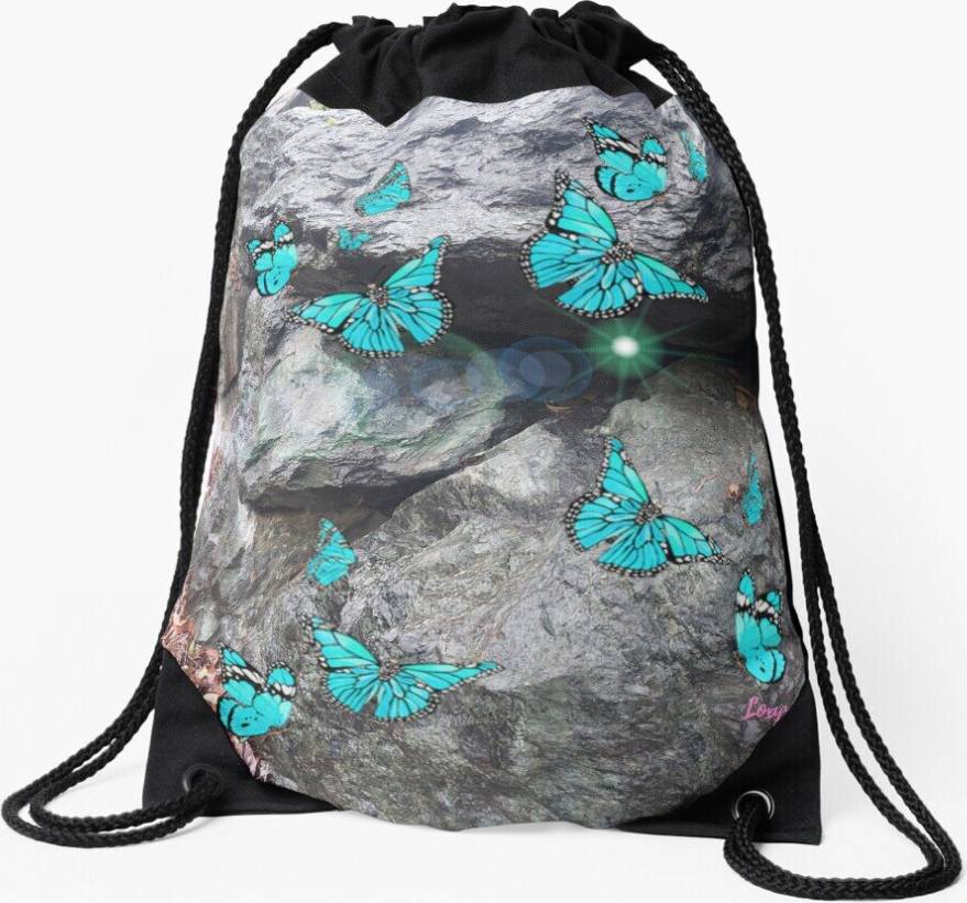 Famgem Drawstring Bag Butterfly Sport Gym Shoe Backpack