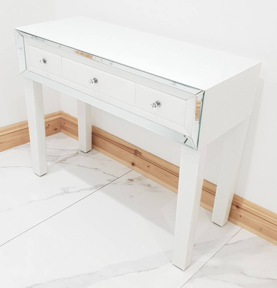 Mirrored dressing table PURO White Glass Dressing Table