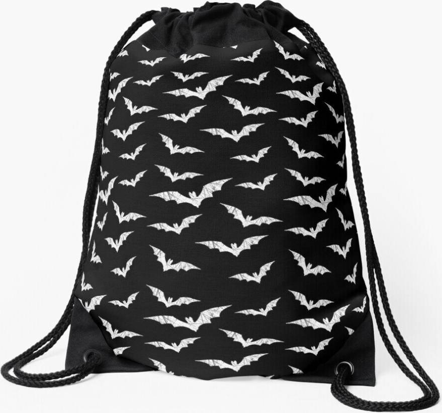 Famgem Drawstring Bag Bats Pattern Sport Gym Shoe Backpack