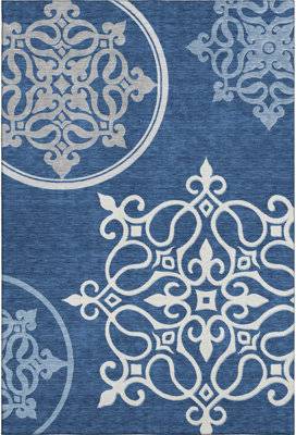 Addison Rugs Navy Rectangle 9' x 12' Area Rug Blue