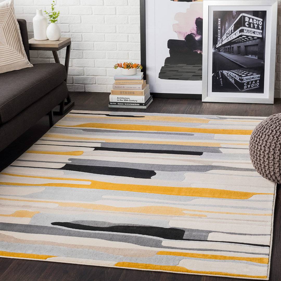 Scandi Geometric Rug 160x220 Neutral Abstract Pattern