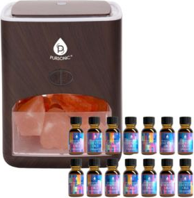 Aromatherapy essential oils Pursonic Himalayan Salt Diffuser 14 Pack Essential Oils Set