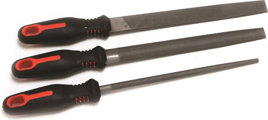 Hilka 3PC Engineers File Set Black Silver 8" Rasp