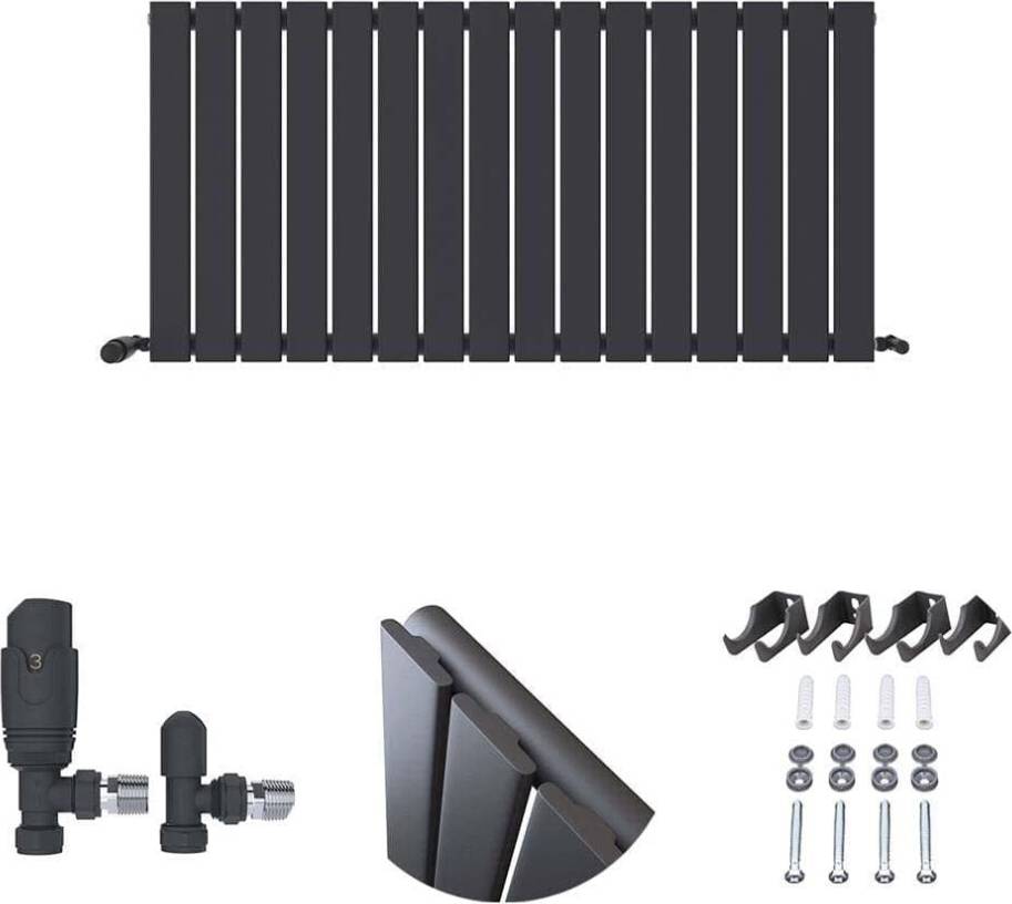 Sloane Designer Horizontal Single Column Flat Panel Radiator 600 x 1216 mm