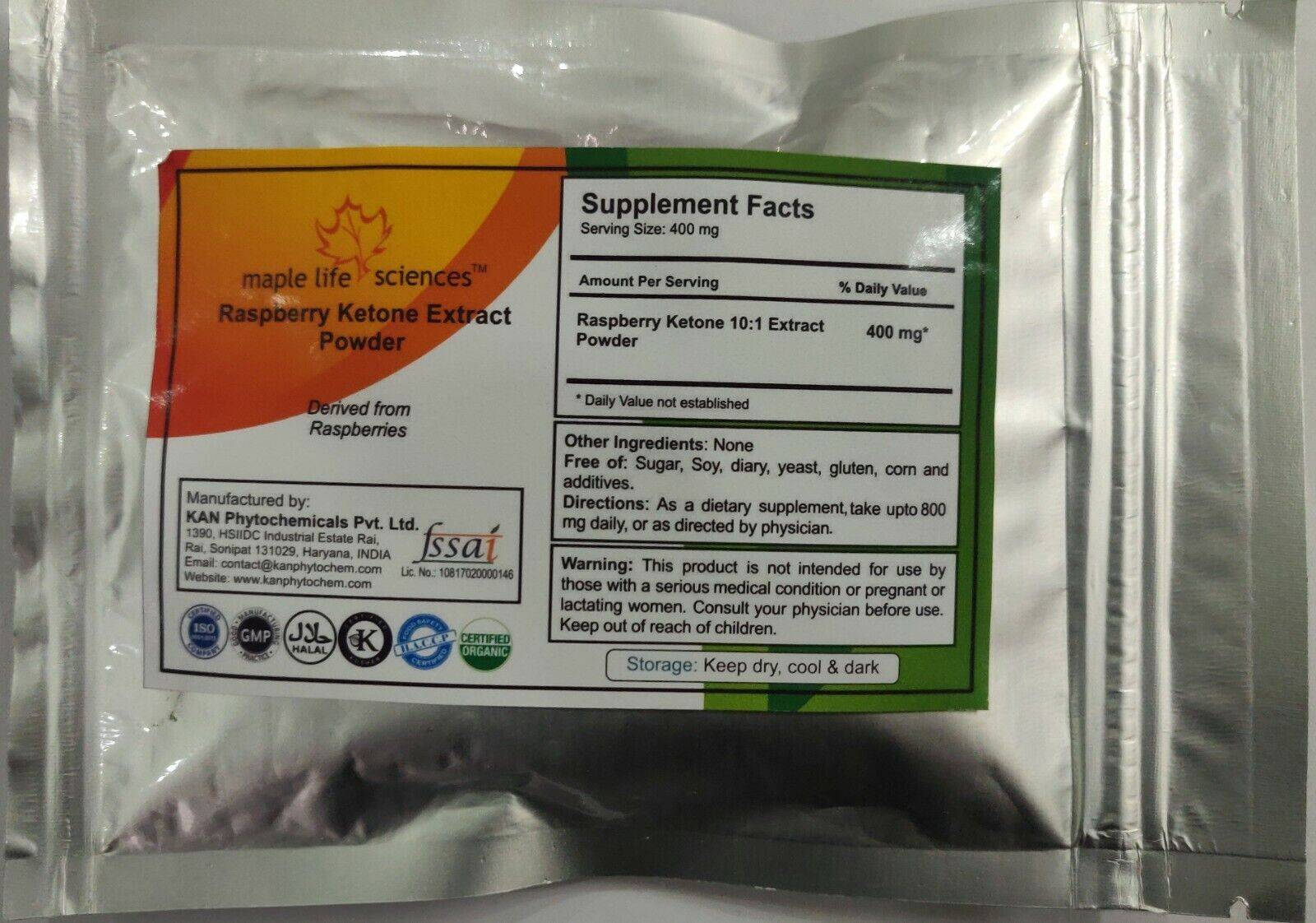 Maple Lifesciences Red Raspberry Ketones 10:1 Extract Powder