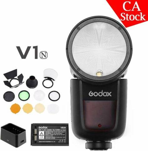 Godox v1 Godox V1-N 2.4G TTL HSS Flash Speedlite AK-R1 Color Gel Diffuser