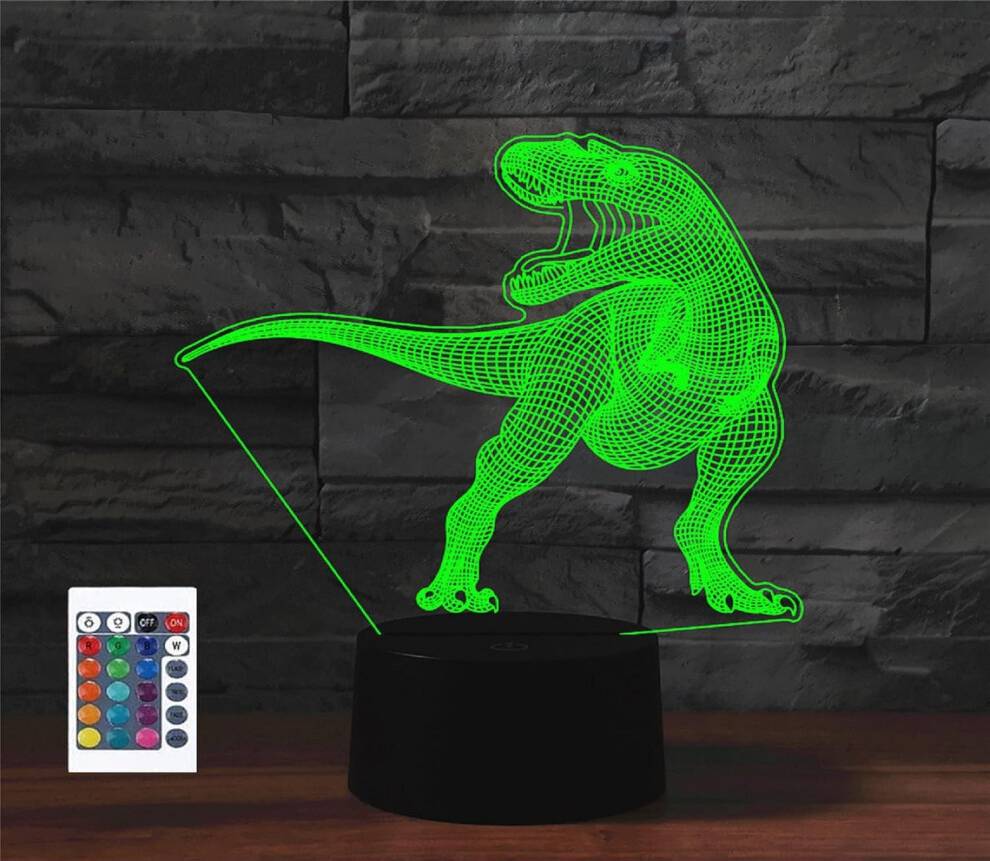 3D Dinosaur Remote Control 16 Color Lights