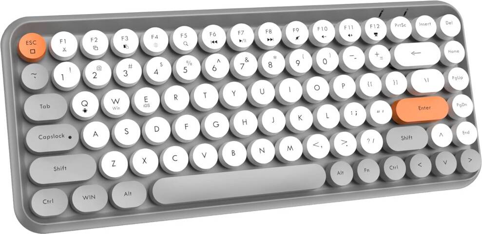 Veeki Wireless Bluetooth Keyboard Portable Mini 84-Key Typewriter