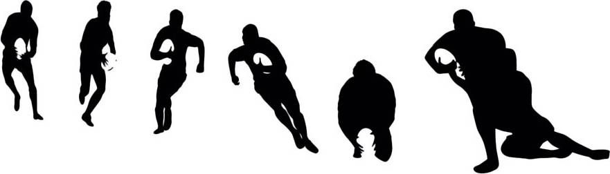 East Urban Home 6 Piece Small Rugby Player Wall Sticker Set