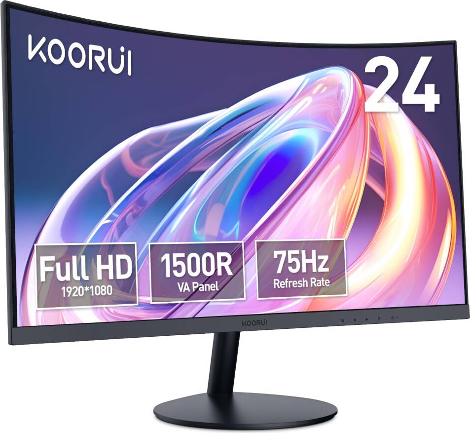 24-Inch Curved Computer Monitor Full HD 1080P 75Hz