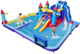 Inflatable water slide park SlickBlue Rocket Theme Inflatable Water Slide Park Blue
