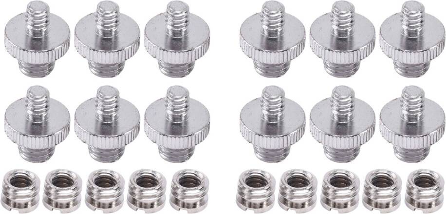 Spactz 2pcs 1/4 Inch 3/8 Converter Threaded Screw Adapter Mount Set
