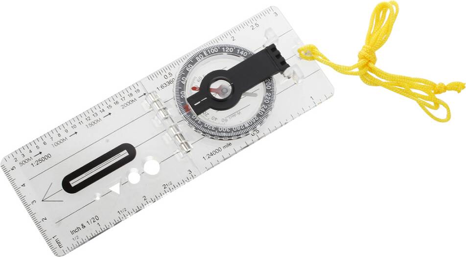 Jojomino Foldable Navigation Camping Baseplate Compass Ruler Map