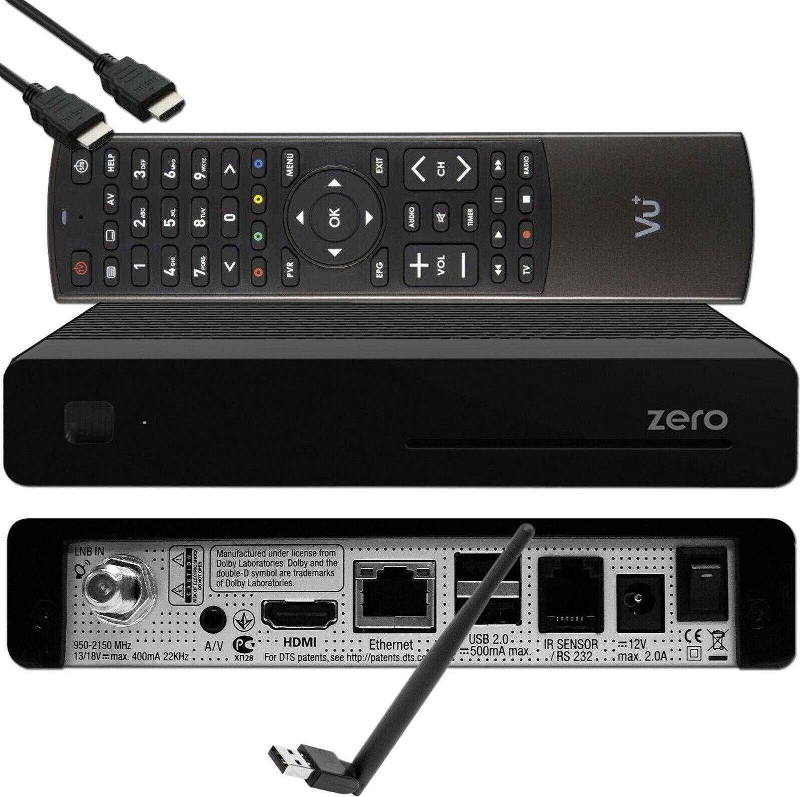 VU+ Ricevitore Satellitare Plus Zero Linux Full HD Nero