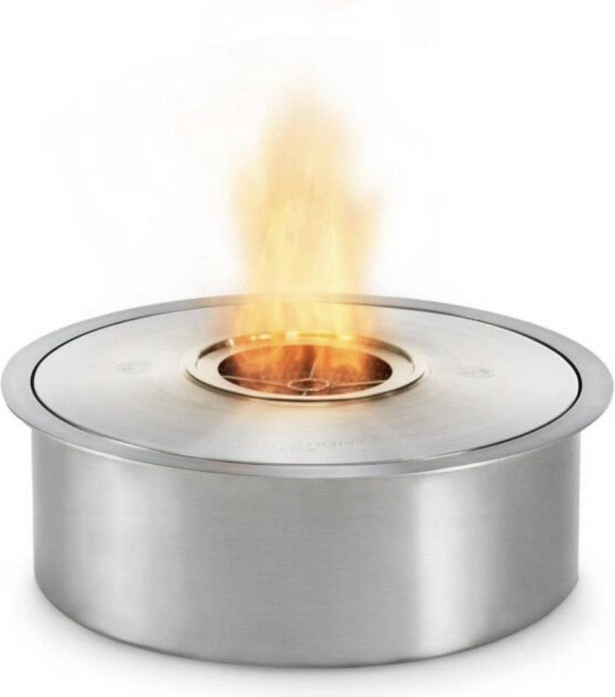 EcoSmart Fire Etanolbrännare Rund AB8 Rostfritt Stål