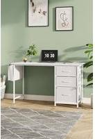 Living and Home Multipurpose White Metal Frame Computer One Size Writing Desk