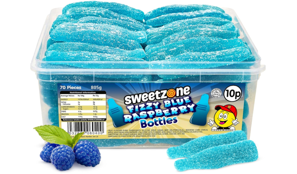 Phoenix Giant Fizzy Blue Raspberry Bottles Tub
