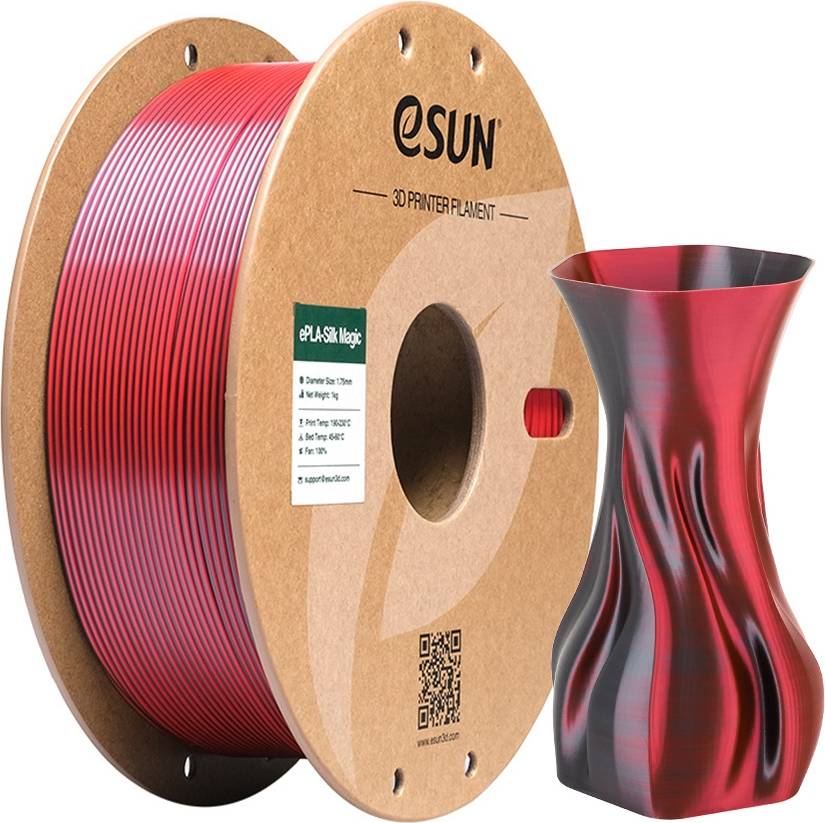eSUN ePLA-Silk Magic Svart Röd