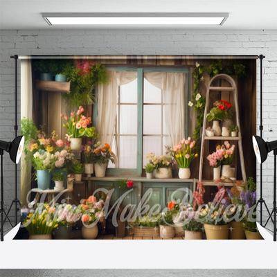 Green screen background White Screen Window Desk Floral Spring Backdrop