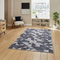Think Rugs Coral H1057 Digitally Printed Rug Blue Grey
