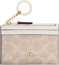 Card holders Coach Mini Skinny Id Case In Signature Canvas - Beige