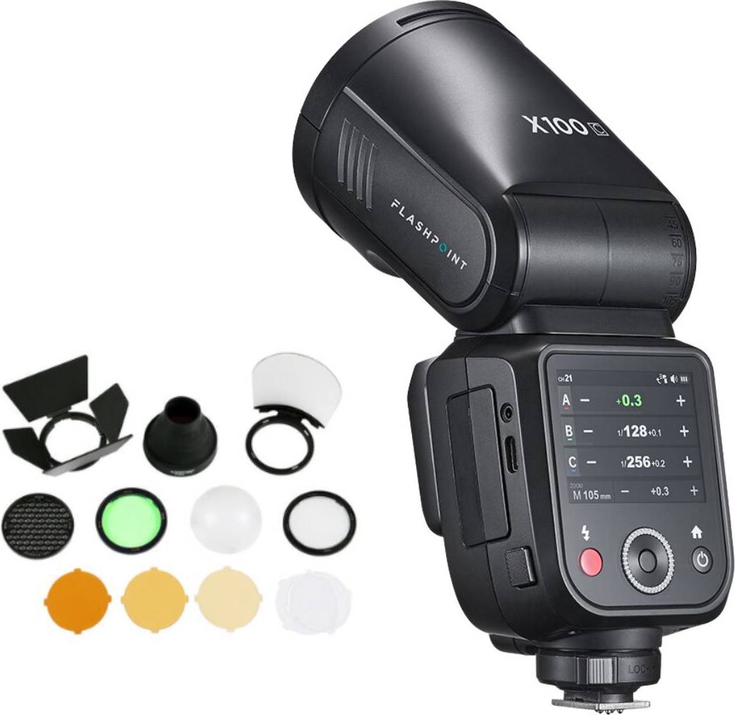 X100 TTL R2 On Camera Flash & Round Head Flash Accessory Kit