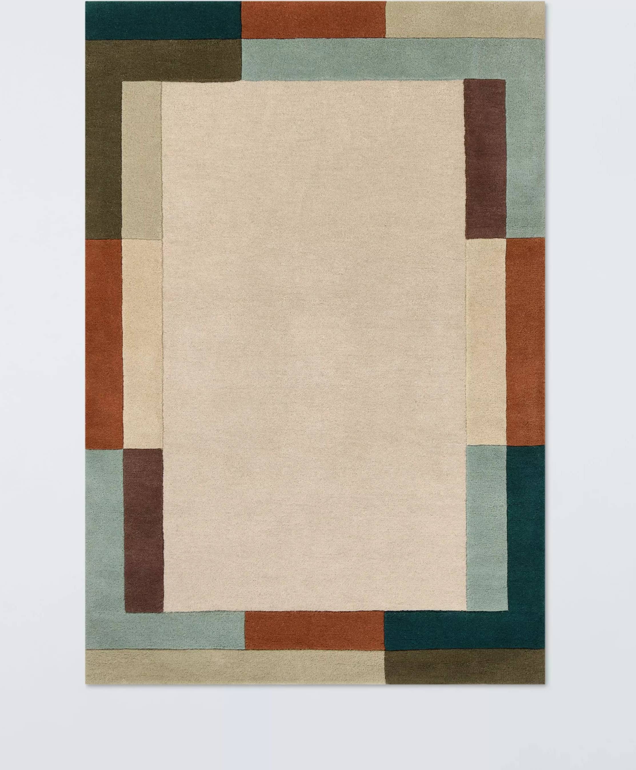 John Lewis Origin Modern Border Pure Wool Rug Multi