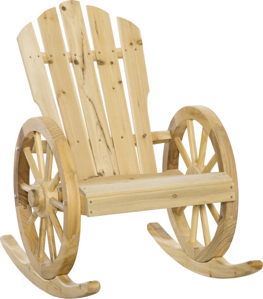 Wooden Adirondack Rocking Chair Natural