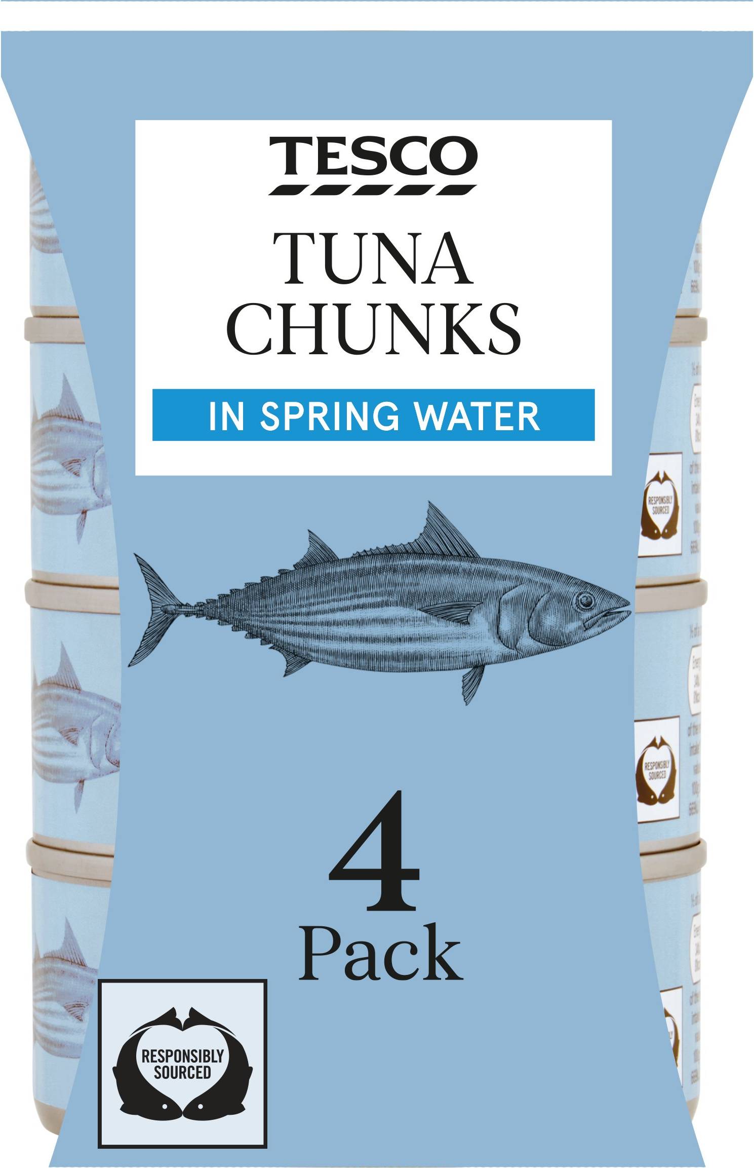 Tesco Tuna Chunks In Spring Water 4 x 145G
