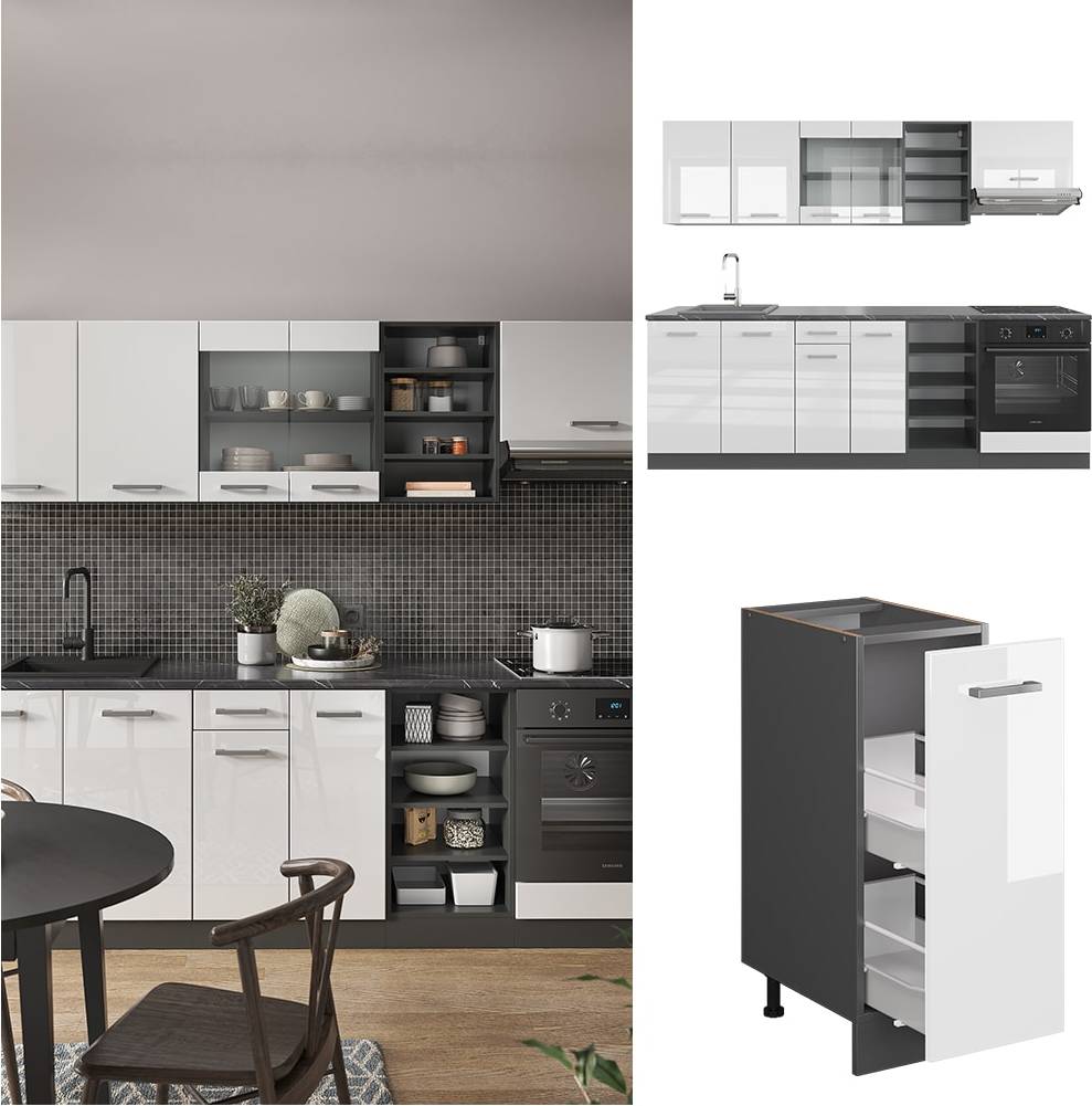 Vicco R-Line Vit Högblank Antracit