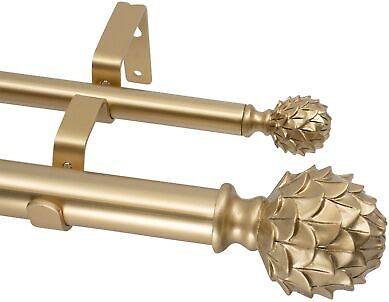 Window curtain rods Meriville 1-Inch Diameter Double Window Curtain Rod