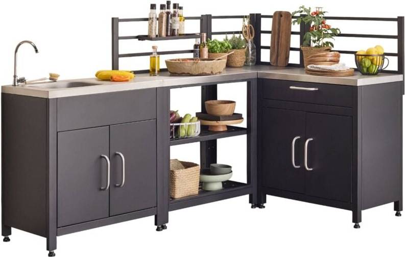 Sweeek Outdoor Kitchen With 4 Modules Steel