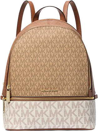 Michael Kors Damen Tasche Bag Rhea Md Zip Backpack Rucksack Camel Multi