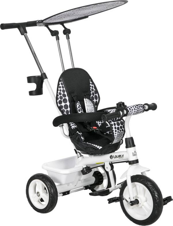 Homcom 6 In 1 Kids Tricycle with Removable Handle