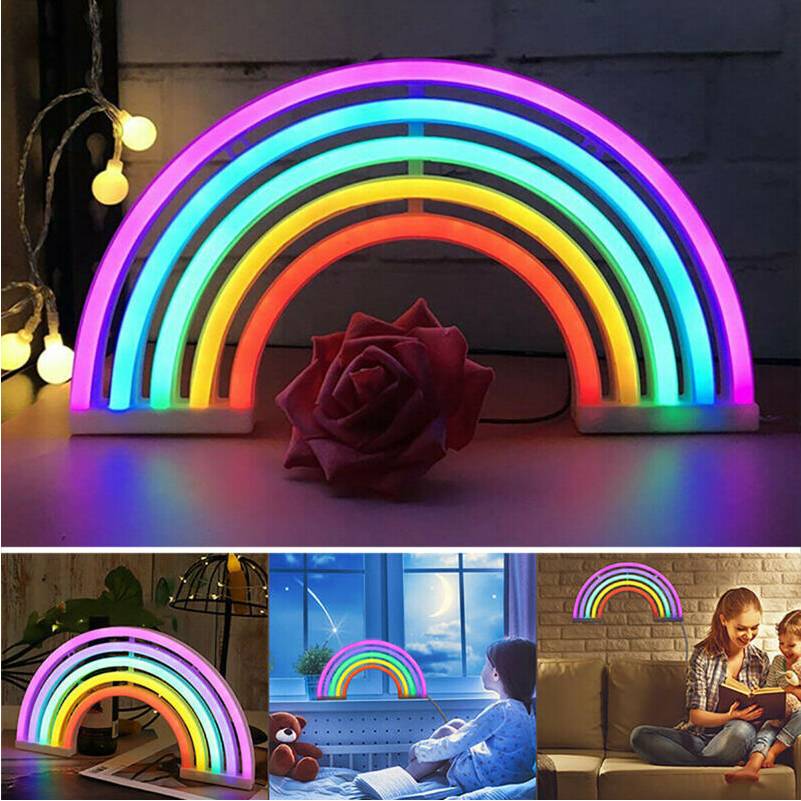 Colorful Rainbow Sign LED Wall Lamp Night Light