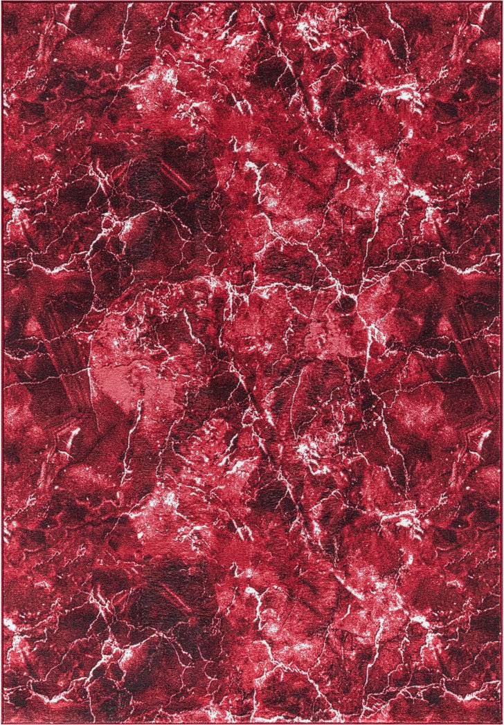Carpet City Marble Pattern Rug Solid Colour Indoor Outdoor Area Rug Rectangle 120 x 170 Red cm