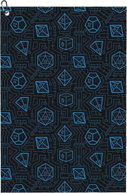 WHIBOS Tech D20 Pattern Golf Towel