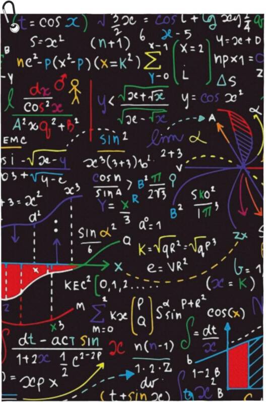 WHIBOS Colorful Math Design 5026 Golf Towel