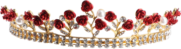 Eease Bride Crown Handcraft Rose Rhinestone
