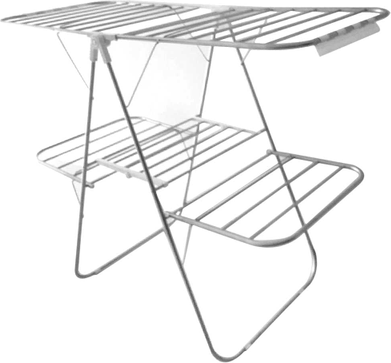 Foldable clothes drying rack Songmics 2-Level Foldable Clothes Drying Rack - Height-Adjustable