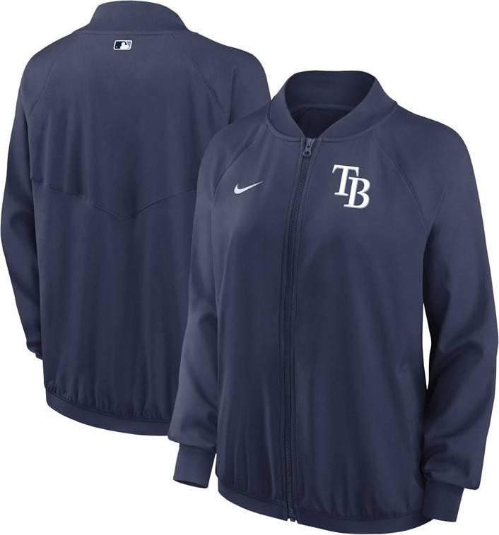 Nike Tampa Bay Rays Authentic Collection Team Raglan Performance Full-Zip Jacket Navy Blue X-Small