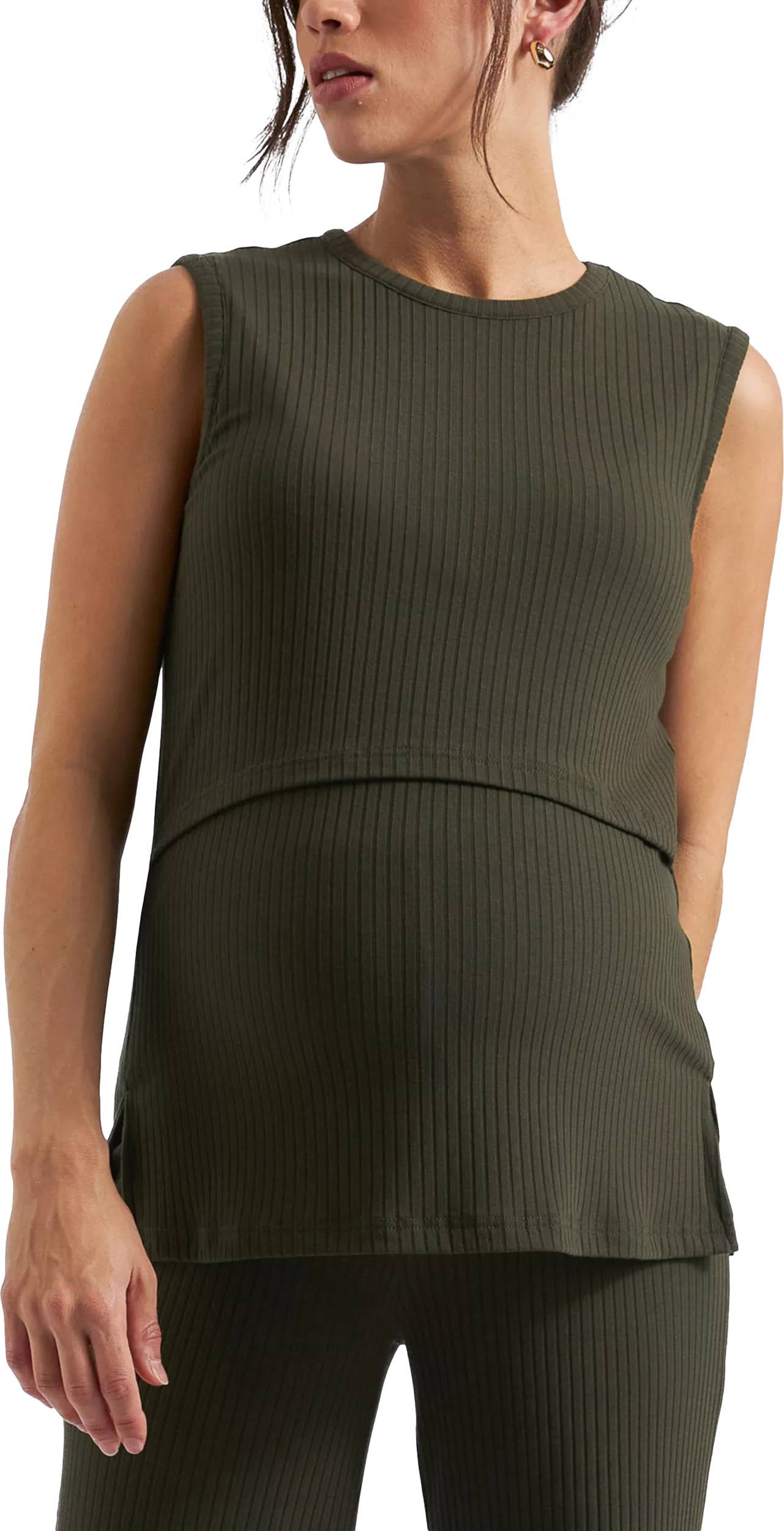Peter Rib & Nursing Top, Khaki