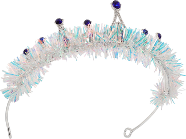 Alloy Princess Tiara Crown Blue Rhinestones