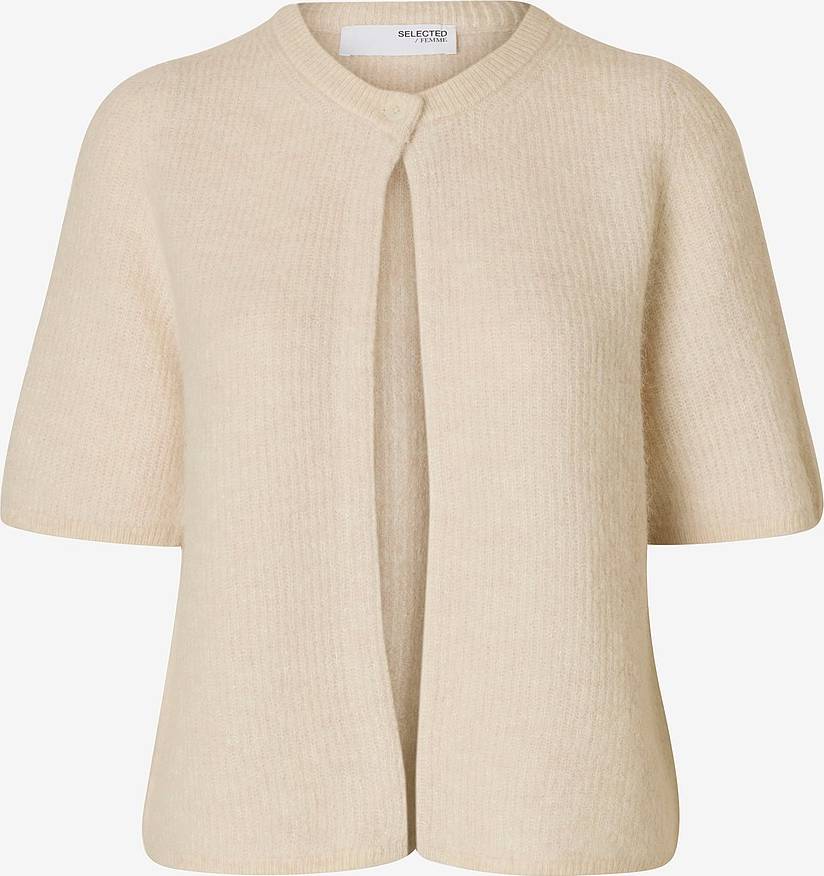 Selected Femme Slfsia Ras 2/4 Rib Knit - Grå