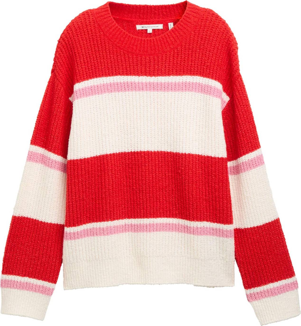 Structured Striped Sweatshirt - Red